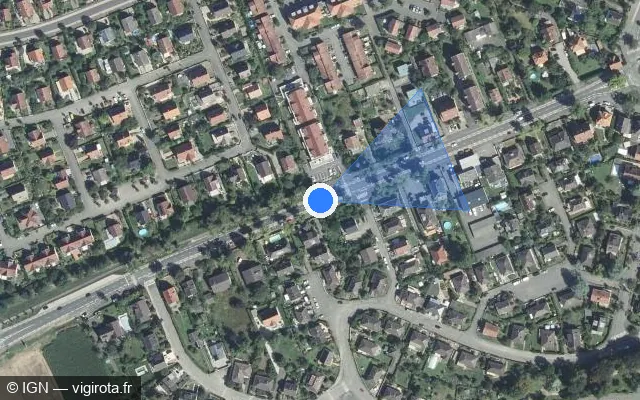 Vue satellite de l'emplacement du radar fixe à Wettolsheim