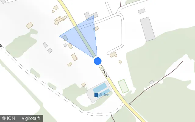 Vue plan de l'emplacement du radar fixe à Épervans