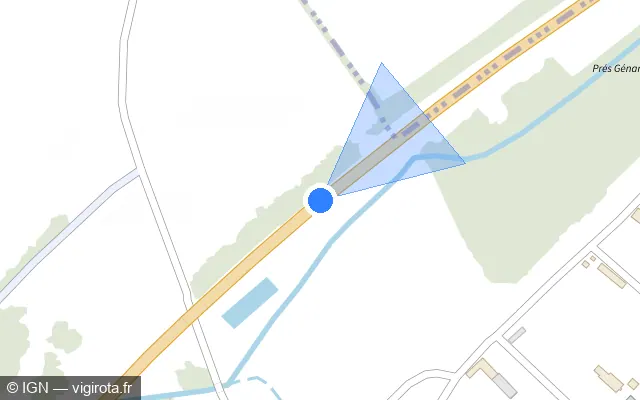 Vue plan de l'emplacement du radar fixe à Saint-Marcel