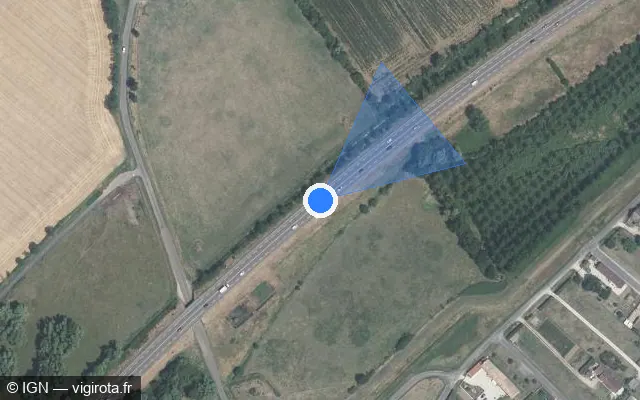Vue satellite de l'emplacement du radar fixe à Saint-Marcel