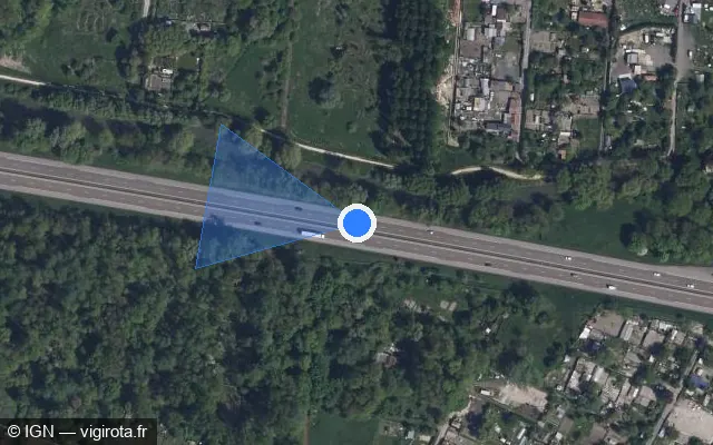 Vue satellite de l'emplacement du radar fixe à Tinqueux