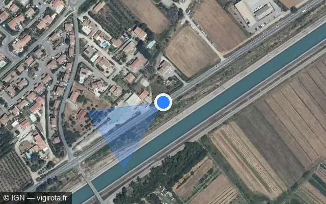 Vue satellite de l'emplacement du radar fixe à Villeneuve