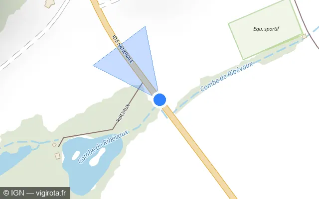 Vue plan de l'emplacement du radar fixe à Vignory