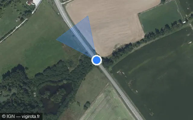 Vue satellite de l'emplacement du radar fixe à Vignory