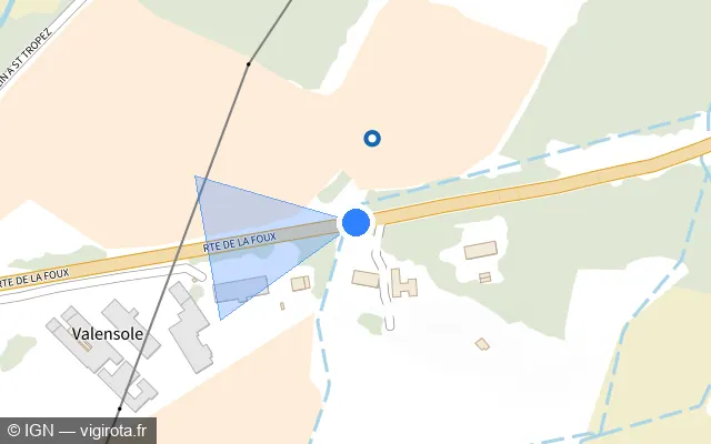 Vue plan de l'emplacement du radar fixe à Cogolin