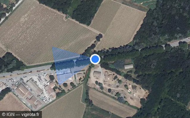 Vue satellite de l'emplacement du radar fixe à Cogolin