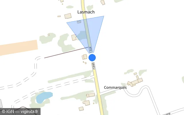 Vue plan de l'emplacement du radar fixe à Bressols