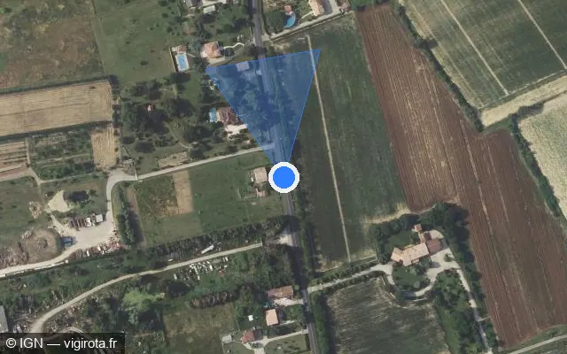 Vue satellite de l'emplacement du radar fixe à Bressols