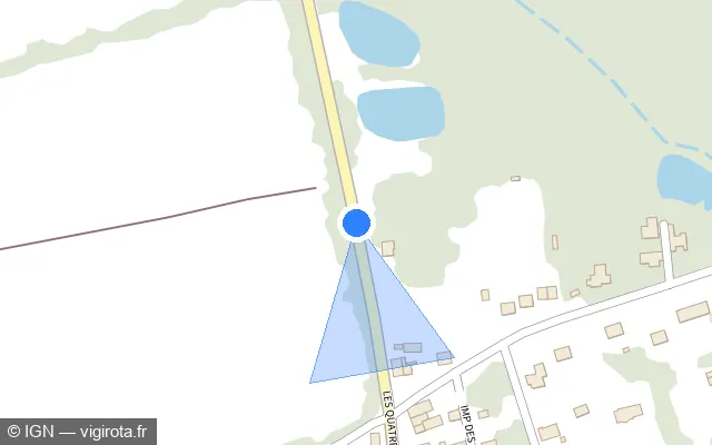 Vue plan de l'emplacement du radar fixe à Bains-sur-Oust