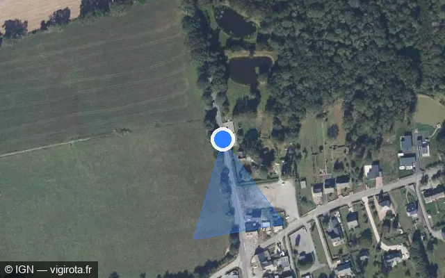 Vue satellite de l'emplacement du radar fixe à Bains-sur-Oust