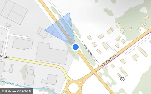 Vue plan de l'emplacement du radar fixe à Sapois
