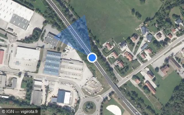 Vue satellite de l'emplacement du radar fixe à Sapois