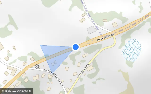 Vue plan de l'emplacement du radar fixe à Évans