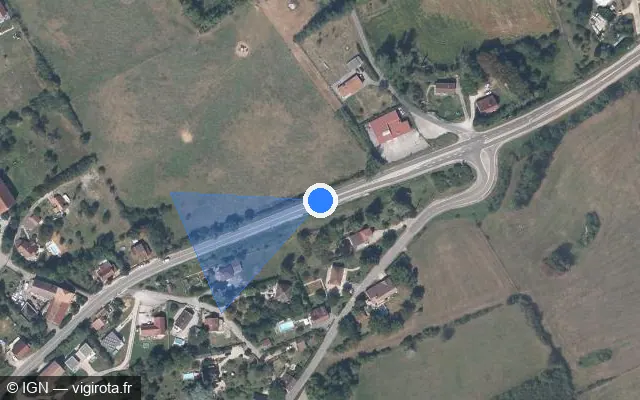 Vue satellite de l'emplacement du radar fixe à Évans