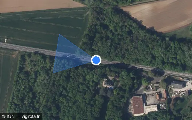Vue satellite de l'emplacement du radar fixe à Ville-Savoye