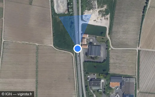Vue satellite de l'emplacement du radar fixe à Dizy