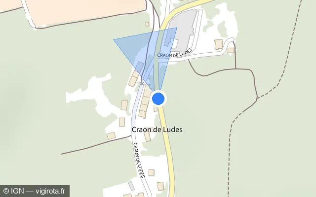 Vue plan de l'emplacement du radar fixe à Mailly-Champagne