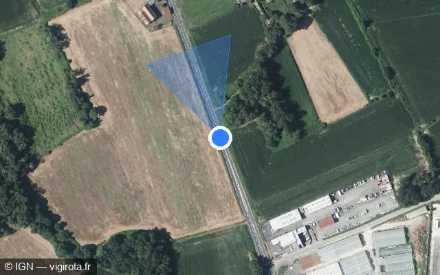Vue satellite de l'emplacement du radar fixe à Viellenave-d'Arthez