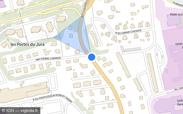 Vue plan de l'emplacement du radar fixe à Arbouans