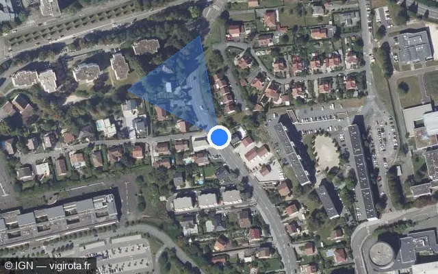 Vue satellite de l'emplacement du radar fixe à Arbouans
