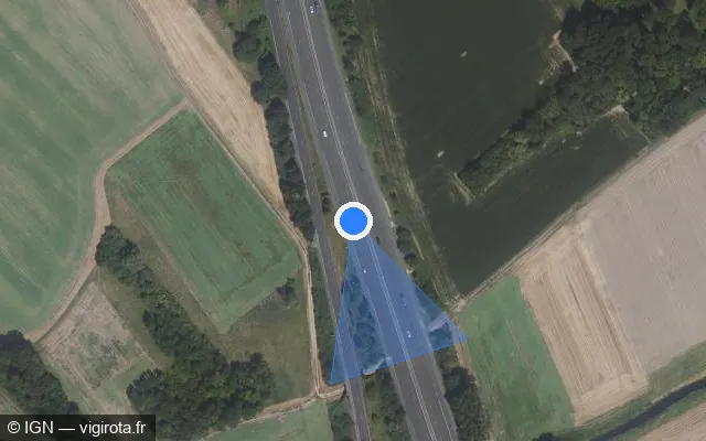 Vue satellite de l'emplacement du radar fixe à Saint-Germain-sur-École
