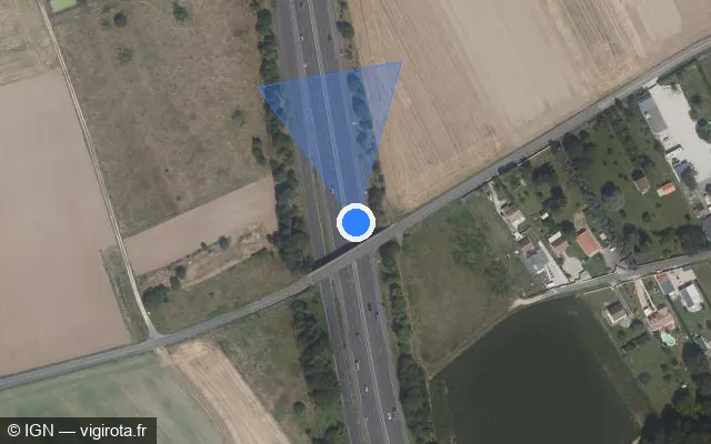 Vue satellite de l'emplacement du radar fixe à Saint-Germain-sur-École