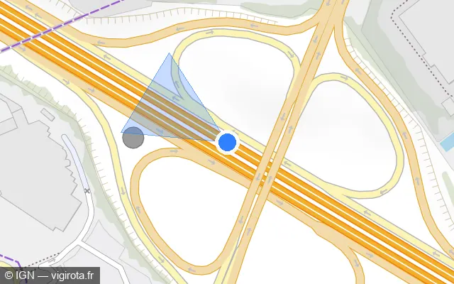 Vue plan de l'emplacement du radar fixe à Lieusaint