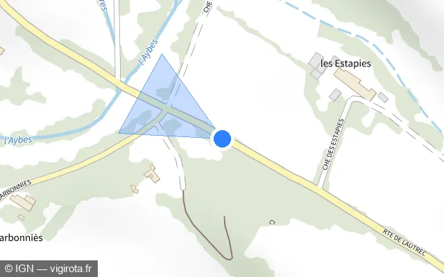 Vue plan de l'emplacement du radar fixe à Laboulbène