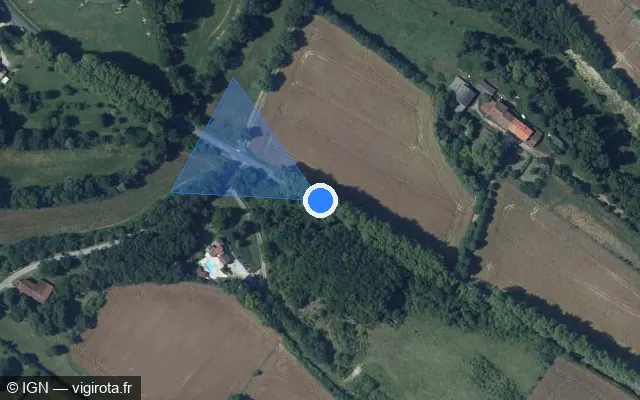 Vue satellite de l'emplacement du radar fixe à Laboulbène