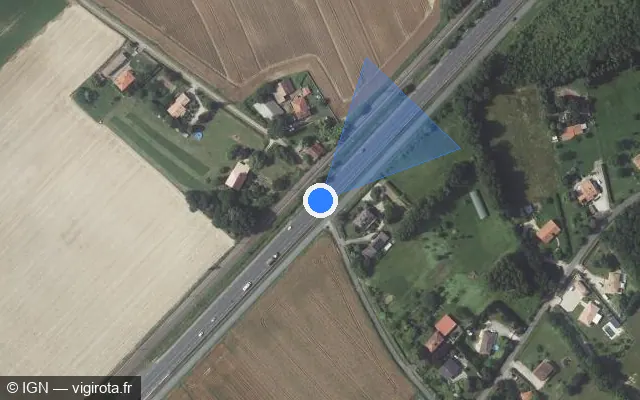 Vue satellite de l'emplacement du radar fixe à Réalville