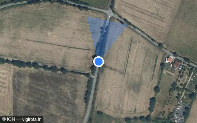 Vue satellite de l'emplacement du radar fixe à Mouilleron-le-Captif