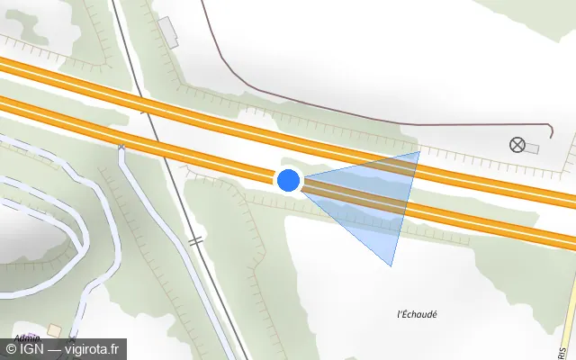 Vue plan de l'emplacement du radar fixe à Champlan