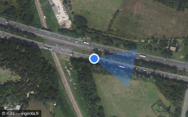 Vue satellite de l'emplacement du radar fixe à Champlan