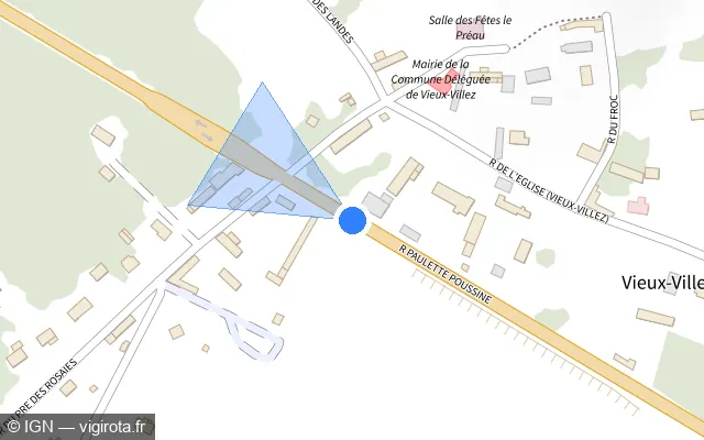 Vue plan de l'emplacement du radar fixe à Le Val d'Hazey