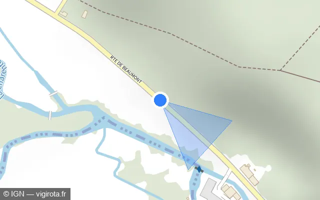 Vue plan de l'emplacement du radar fixe à Menneval