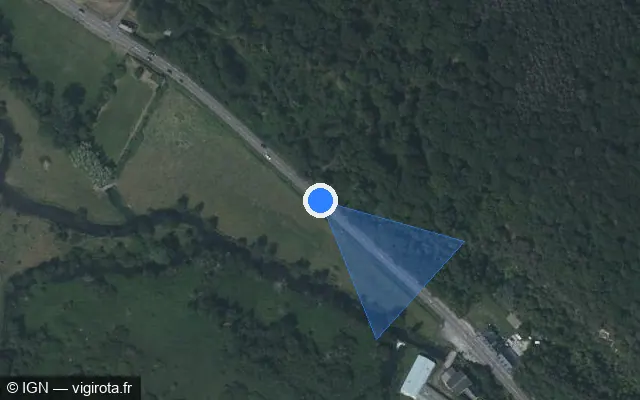 Vue satellite de l'emplacement du radar fixe à Menneval