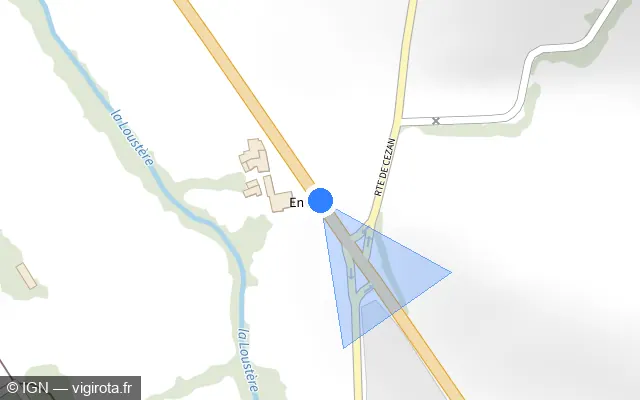 Vue plan de l'emplacement du radar fixe à Jegun