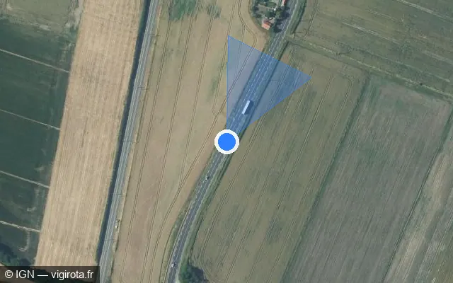 Vue satellite de l'emplacement du radar fixe à Bessay-sur-Allier
