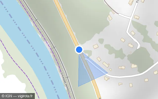 Vue plan de l'emplacement du radar fixe à Abrest