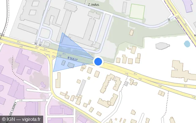 Vue plan de l'emplacement du radar fixe à Saint-Apollinaire