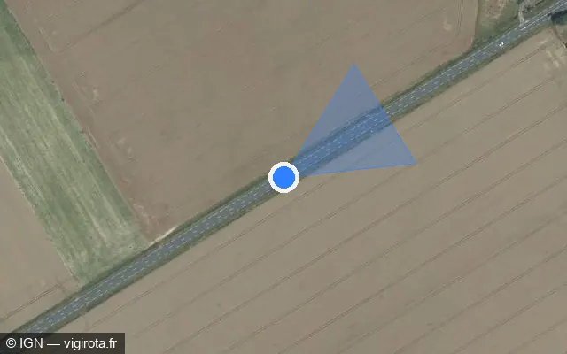 Vue satellite de l'emplacement du radar fixe à Neuvy-Pailloux