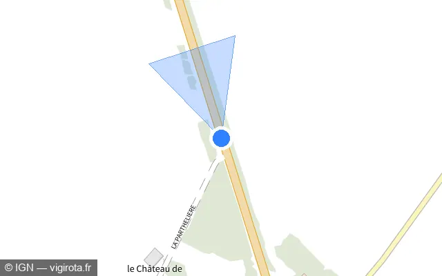 Vue plan de l'emplacement du radar fixe à Vineuil