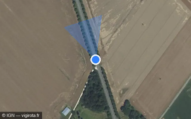 Vue satellite de l'emplacement du radar fixe à Vineuil
