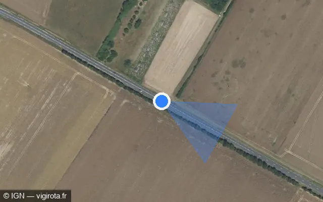 Vue satellite de l'emplacement du radar fixe à Buzançais