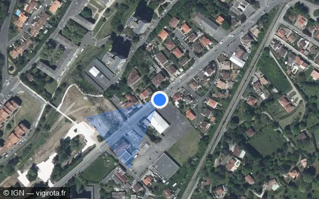 Vue satellite de l'emplacement du radar fixe à Agen