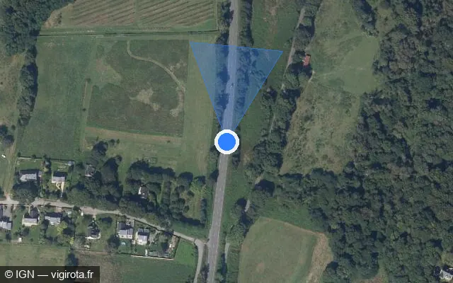 Vue satellite de l'emplacement du radar fixe à Kervignac