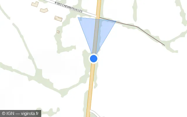 Vue plan de l'emplacement du radar fixe à Lageon