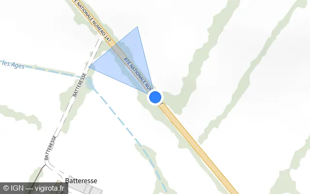 Vue plan de l'emplacement du radar fixe à Moulismes