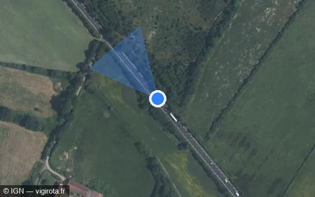 Vue satellite de l'emplacement du radar fixe à Moulismes