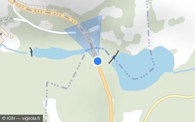 Vue plan de l'emplacement du radar fixe à Nantiat